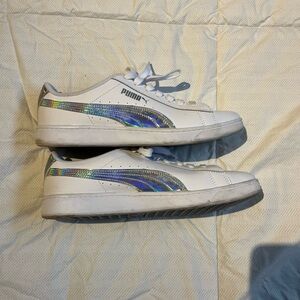 Puma White Sneakers with Iridescent Details